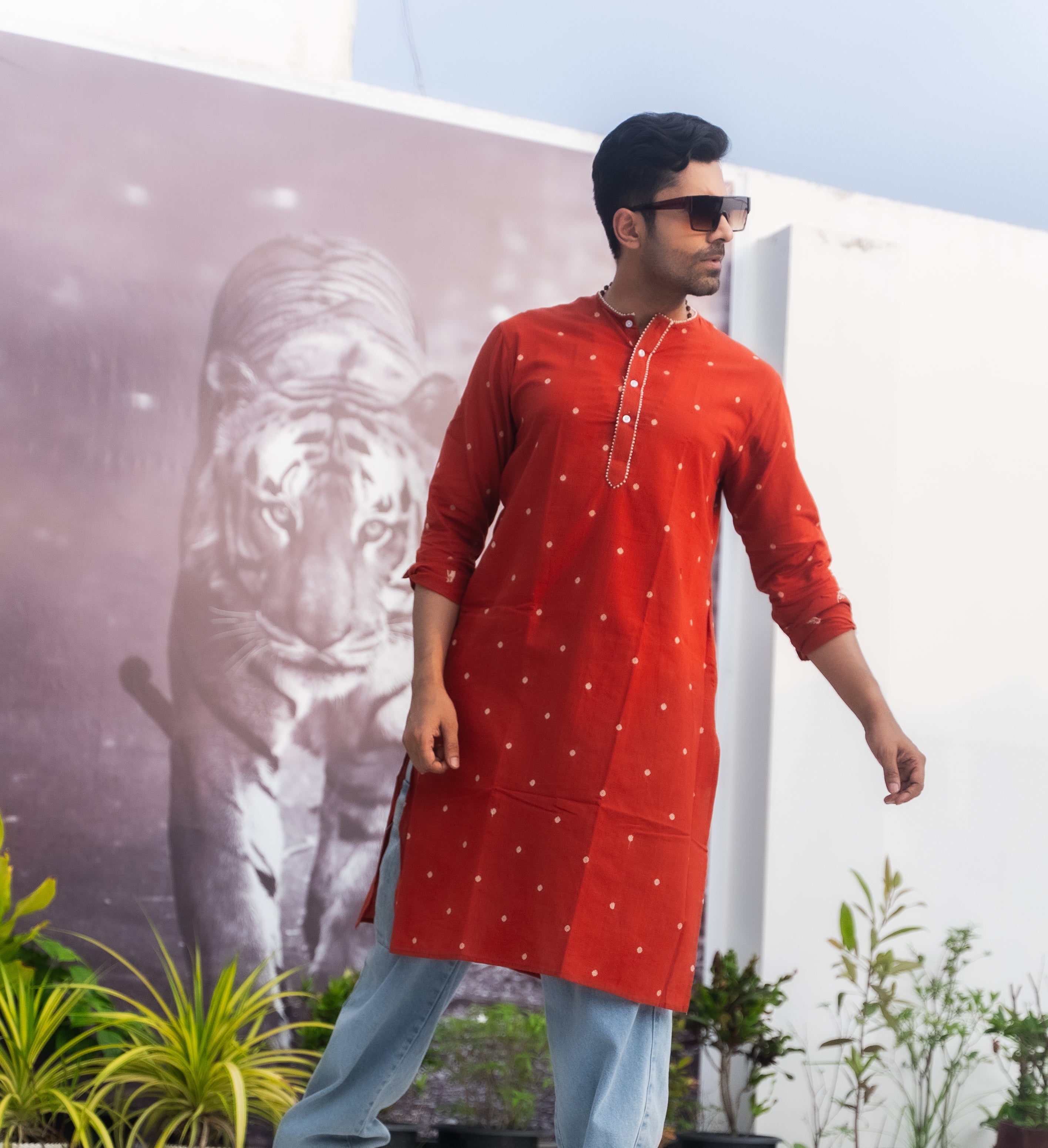 Cotton full sleeve Sabudana Buti Punjabi