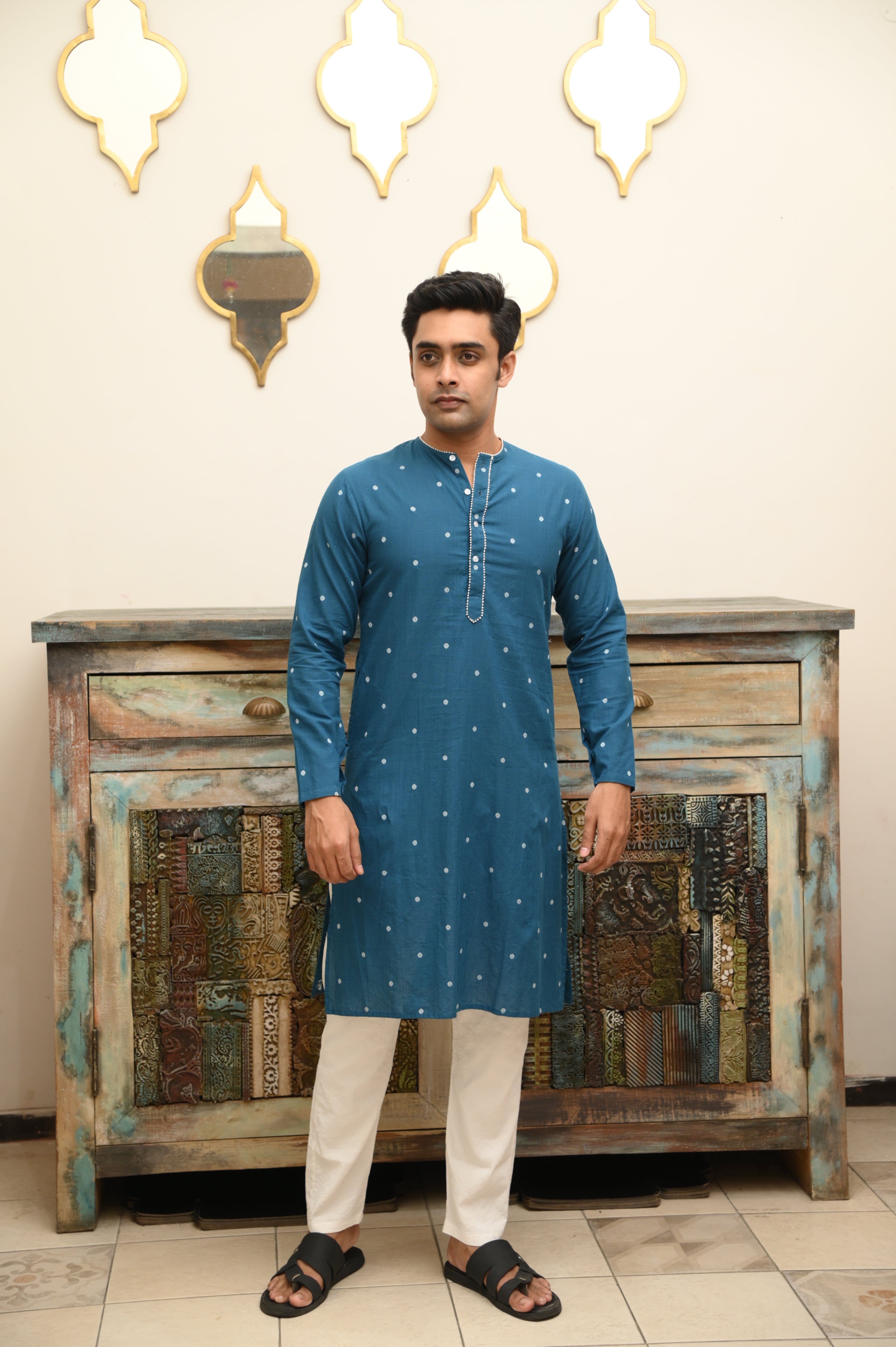 Cotton full sleeve Sabudana Buti Punjabi