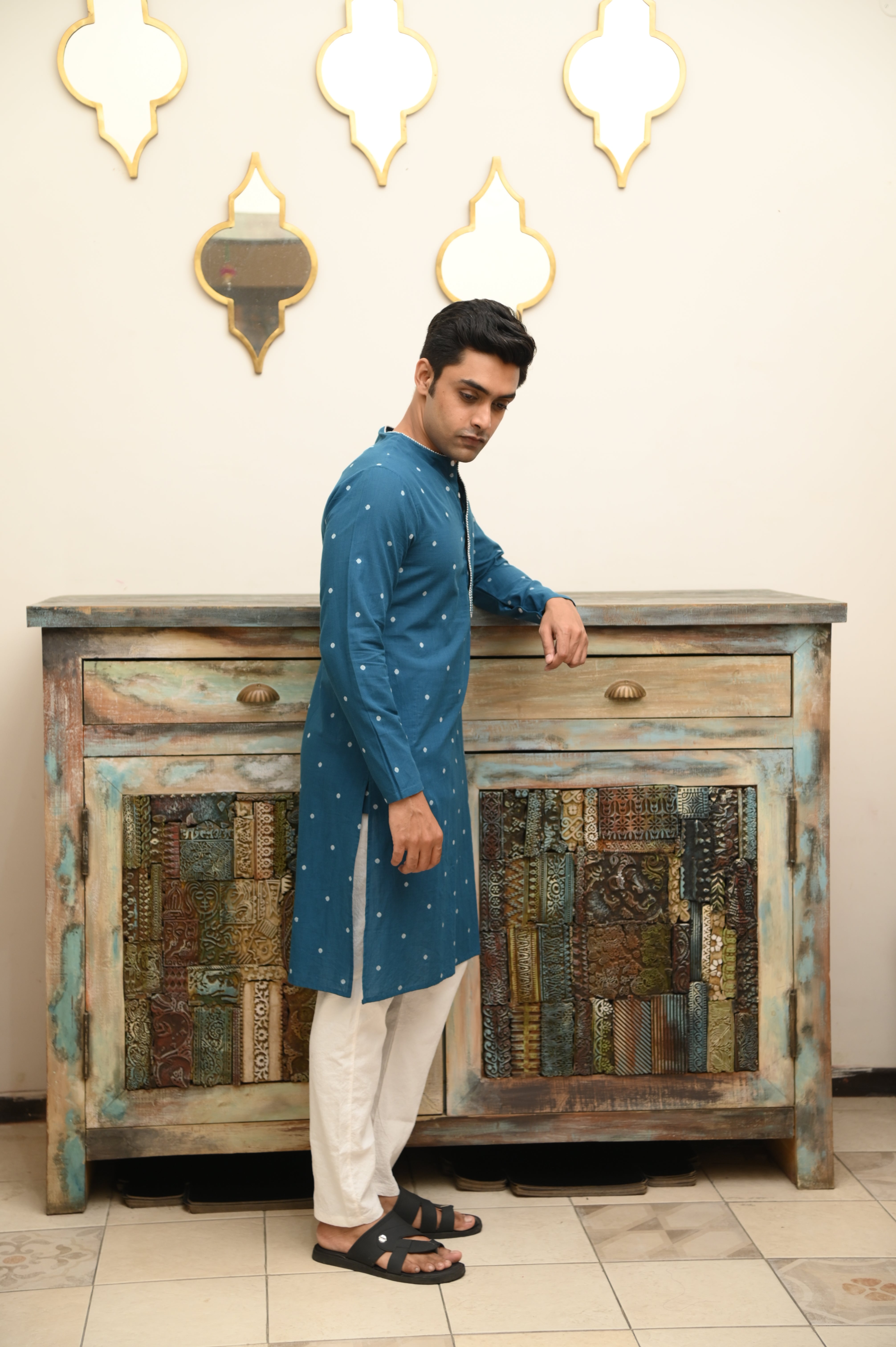 Cotton full sleeve Sabudana Buti Punjabi